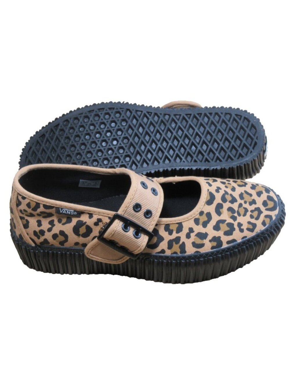 Vans Women's Mary Jane Creeper Grunge Core Leopard Buckle Shoes Size 13.5 NEW - Picture 2 of 7